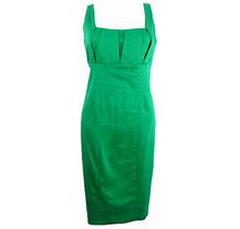 Calvin Klein Women's Sleeveless Pleated Front Dress (4, Green)