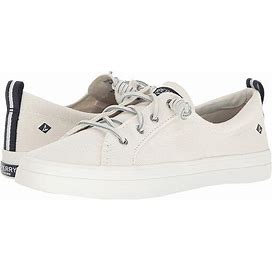 Sperry Crest Vibe Washed Linen Women's Lace Up Casual Shoes White : 10 m (B)