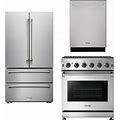 Thor Kitchen 30 in. Natural Gas Range, 36 in. Pro Refrigerator, 24 in. Dishwasher, AP-LRG3001U-15