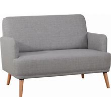 HOMCOM 48" Loveseat Sofa For Bedroom, Modern Love Seats Furniture, Upholstered Small Couch For Small Spaces, Grey