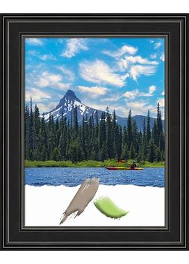 Amanti Art Picture Frame, 24" X 30", Matted For 18" X 24", Ridge Black