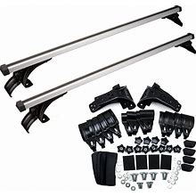Universal Roof Rack Cross Bars Adjustable Aluminum Roof Rail Crossbars Luggage Rack Cargo Racks With 3 Pair Of Mounting Clamps Fit For Most Car
