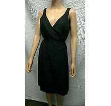 Womens Ann Taylor Black Wrap Shift Dress Sundress Sleeveless 12 Petite