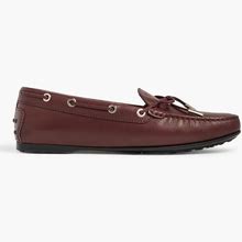 Tod's Heaven Laccetto Leather Loafers - Women - Grape Flat Shoes - EU 36