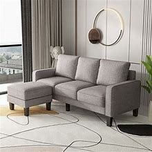 Latitude Run® Modern Living Room Furniture L Shape Sofa W/ Ottoman Polyester | 35 H X 75 W X 53.3 D In | Wayfair F8789bd92e6d8c43ef46e9b83259a7d9