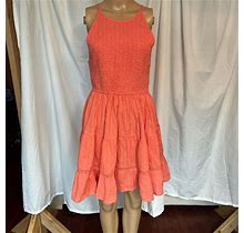 Zara Dresses | Nwt | Zara Smocked Tiered Sleeveless Mini Dress Coral Small | Color: Pink | Size: S