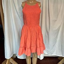 Zara Dresses | Nwt | Zara Smocked Tiered Sleeveless Mini Dress Coral Small | Color: Pink | Size: S