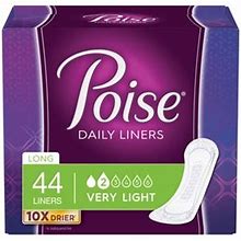 Poise Women's Light Daily Incontinence Panty Liners Very Absorbency, Long, 44 Ct | Cvs Small