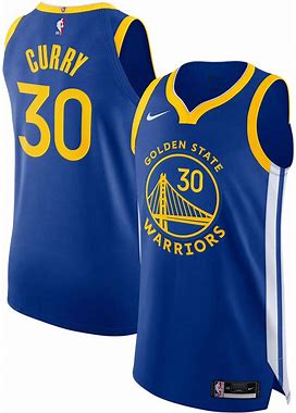 Men's Nike Stephen Curry Royal Golden State Warriors Authentic Jersey - Association Edition(Polyester/56)