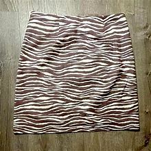 Loft Skirts | Ann Taylor Loft Petite Skirt Zebra Shift Above Knee Fully Lined Side Zip Sz 0P | Color: Cream/Tan | Size: 0
