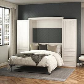 Wade Logan® Wexford Murphy Storage Bed W/ 2 Armoire Side Cabinets Wood In Brown | 82.5 H X 106.61 W X 81.94 D In | Wayfair