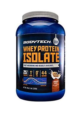Bodytech Whey Protein Isolate Powder - With 25 Grams Of Protein Per Serving & BCAA's - Ideal For Post-Workout Muscle Building & Growth, Contains Milk