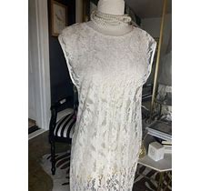 Zara Lace Sheer Tunic Dress Coverup Small Creme Bridal Maxi White