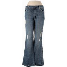 Elie Tahari Jeans - High Rise: Blue Bottoms - Women's Size 10 - Distressed Wash