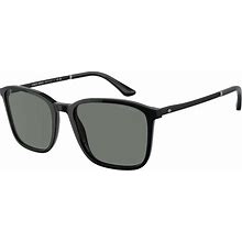 Giorgio Armani 8197 Sunglasses 5001/1 - Black - Grey Men Rectangle