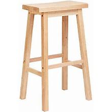Classic Saddle-Seat 29 Inch Tall Kitchen Counter Stools, Natural (Open