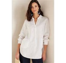 Women Livia Linen Pullover Top By Soft Surroundings, In White Size 3X (24)