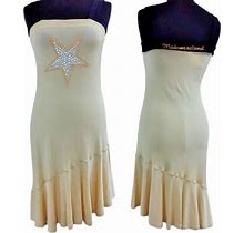 Y2k Strapless Dress Sz S Cream Color Slip Dress