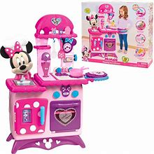 Junior Minnie Mouse Flipping Fun Pretend Play Kitchen Set, Play Food, Realistic