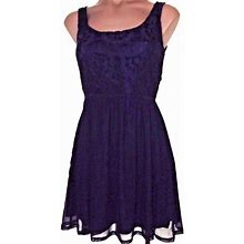 Rewind Xs, X-Small Navy Blue Lace & Chiffon Lined Sleeveless Dress