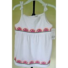 NWT Toddler Girls CARTER's 4T Dress/Top White Floral Embroidery Shoulder Straps