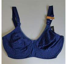 Bali Lace 'N Smooth 2 Ply Seamless Underwire Bra In The Navy 3432 Sz 36DD - NWT