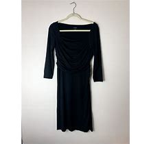 Ann Taylor Women's Black Dress Long Sleeve Fitted Size 8