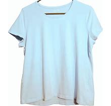 Kim Rogers Tops | Kim Rogers Womens Petite Blue Crew Neck Short Sleeve Tee Shirt Size Pxl | Color: Blue | Size: Xlp