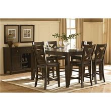 Saflon Lotta Point Faux Leather Seat Rectangular Counter Height Dining Room Set In Brown | Wayfair 6074Ecd189631ecae963f0c07f7d35fd
