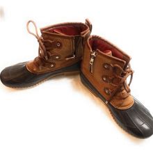 Tommy Hilfiger Shoes | Tommy Hilfiger Men's Leather And Rubber Boots, Brown/Cognac, Size 7m | Color: Brown/Tan | Size: 7