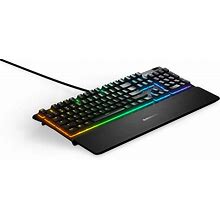 Steelseries Apex 3 RGB Gaming Keyboard - 10-Zone RGB Illumination - IP32 Water Resistant - Premium Magnetic Wrist Rest (Whisper Quiet Gaming Switch)
