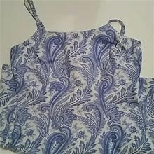 Aqua Blues Dresses | Paisley Print Spaghetti Strap Dress | Color: Blue/White | Size: 5J