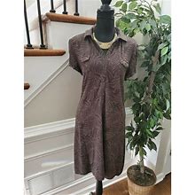 Sonoma Dresses | Sonoma Women's Brown Cotton & Modal Collared Short Sleeve Shirt Dress Size Large | Color: Brown | Size: L