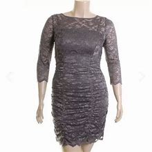 Eliza J Dresses | Gray Lace Ruched Cocktail Dress | Color: Gray | Size: 12