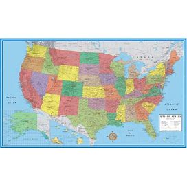24X36 United States, Usa Classic Elite Wall Map Mural Poster