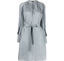 JOSEPH Long-Sleeve Silk Dress - Grey