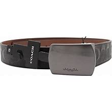 COACH Men's Plaque Buckle Cut-To-Size Reversible Belt, 38mm
