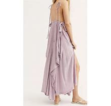 Free People Dresses | Rare Free People Tropical Heat Smocked Tie Asymmetrical Maxi Dress | Color: Purple | Size: M