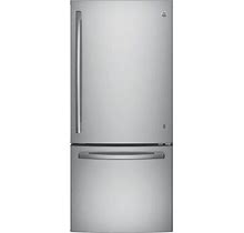 GDE21EYKFS GE 30" 20.9 Cu. Ft. Capacity Bottom Mount Refrigerator With Factory-Installed Icemaker And LED Lighting - Fingerprint Resistant Stainless Steel