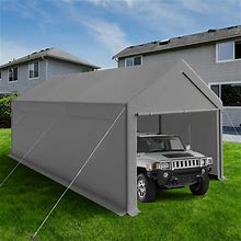 Outdoor Carport 10x20ft Heavy Duty Canopy Storage Shed,Portable Garage Party Tent,Portable Garage With Removable Sidewalls & Doors All-Season Tarp