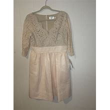 NWT $148 Eliza J Lace & Faille Cap Sleeve Dress Pink Blush 10