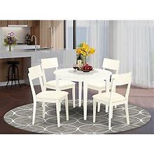 East West Furniture Boad5-Whi-Lc 5 Pc Kitchen Table Set With A Dining