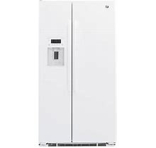 GE - 21.9 Cu. Ft. Side-By-Side Counter-Depth Refrigerator - White