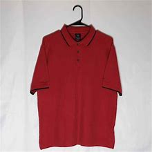 Nike Golf Polo Mens M Red Black Trim Short Sleeve Collared Shirt