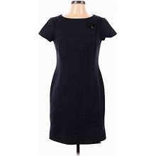 Jones New York Casual Dress - Sheath Crew Neck Short Sleeves: Blue Dresses - Women's Size 10 Petite