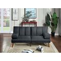 Elegant Modern Polyfiber Sofa Living Room Lounge Furniture Convertible Bed Sofa With Wooden Legs & Comfort Foam Upholstered
