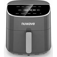 Nuwave Brio Plus 8 Qt Air Fryer, PFAS Free, New & Improved, Digital Touch Screen, Cool White Display, 50°F400°F In Precise 5°, 5 Cook Functions,