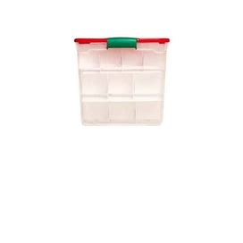 Homz 36-Count Latching Clear Ornament Storage Container With Dividers