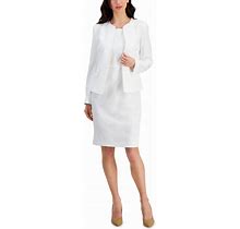 Le Suit Collarless Dress Suit, Regular & Petite Sizes - Natural White - Size 8P