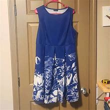 Lily Dresses | Lilly Skater Dress Large | Color: Blue/White | Size: L